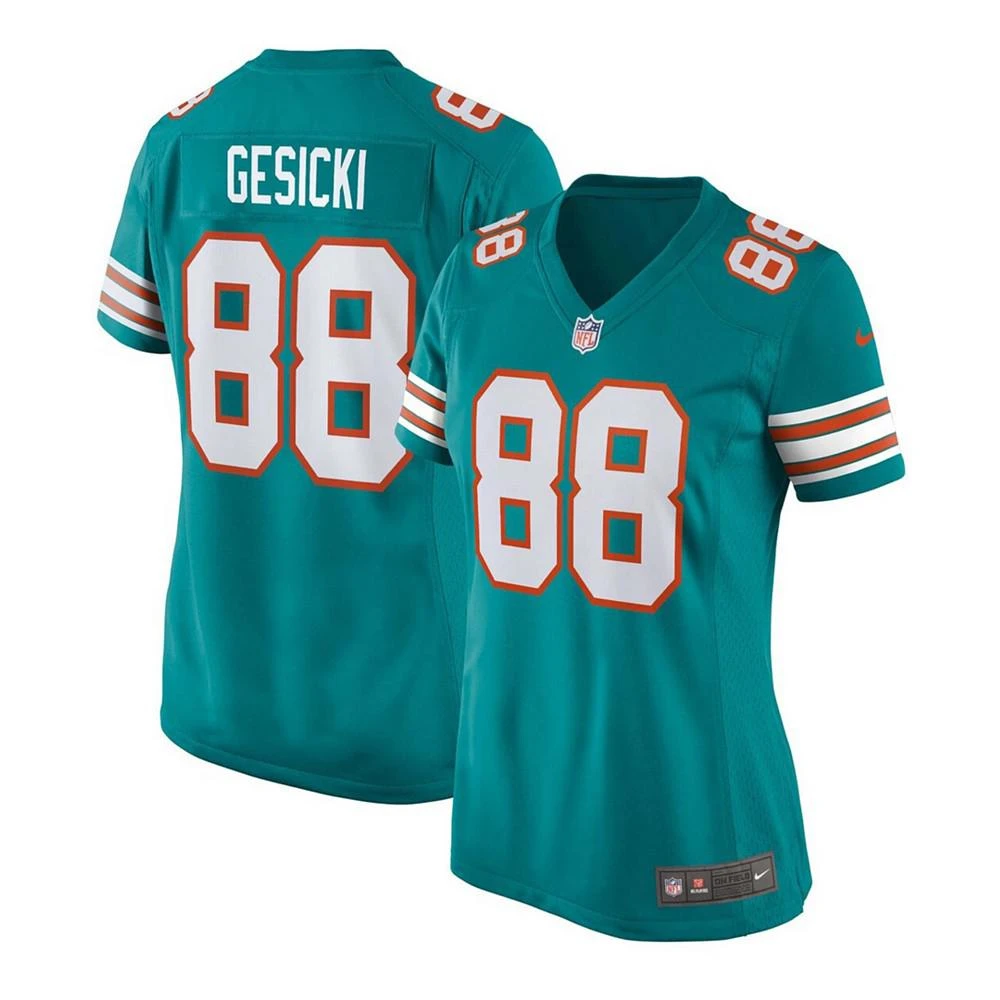 商品NIKE|Women's Mike Gesicki Aqua Miami Dolphins Alternate Game Jersey,价格¥964,第1张图片
