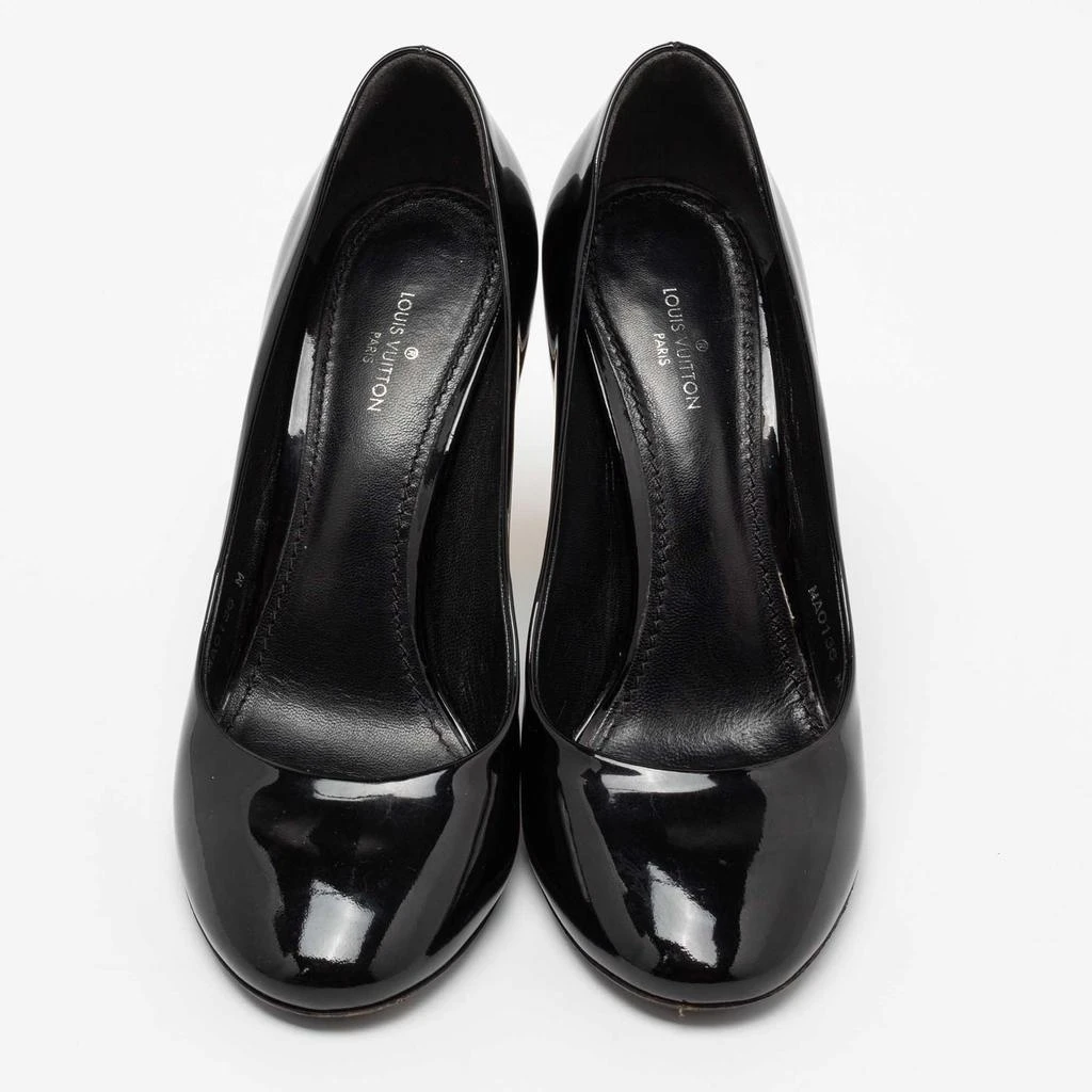 商品[二手商品] Louis Vuitton|Louis Vuitton Black Patent Leather Round Toe Block Heel Pumps Size 36.5,价格¥3202,第3张图片详细描述