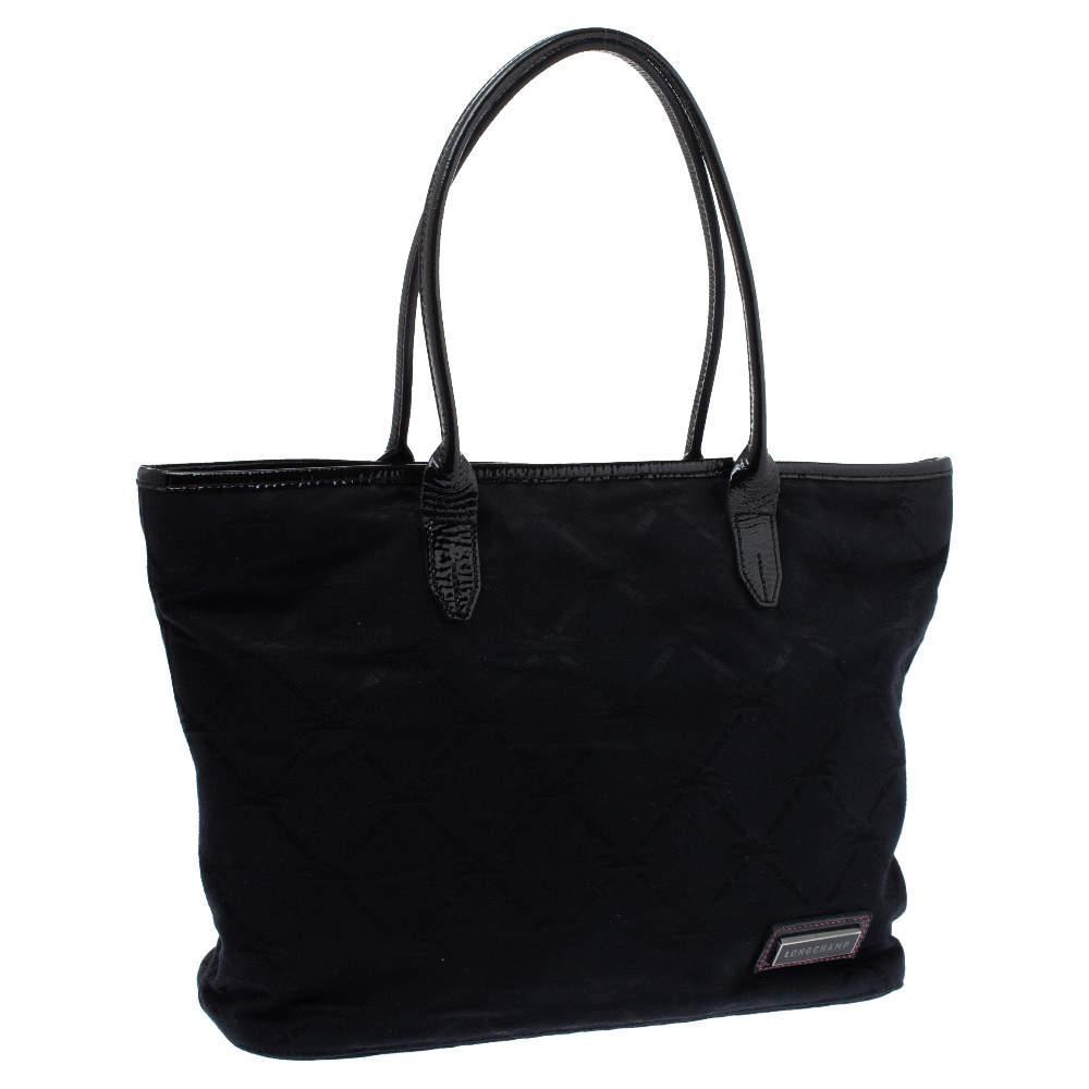 商品[二手商品] Longchamp|Longchamp Black Logo Embossed Canvas Tote,价格¥1298,第5张图片详细描述