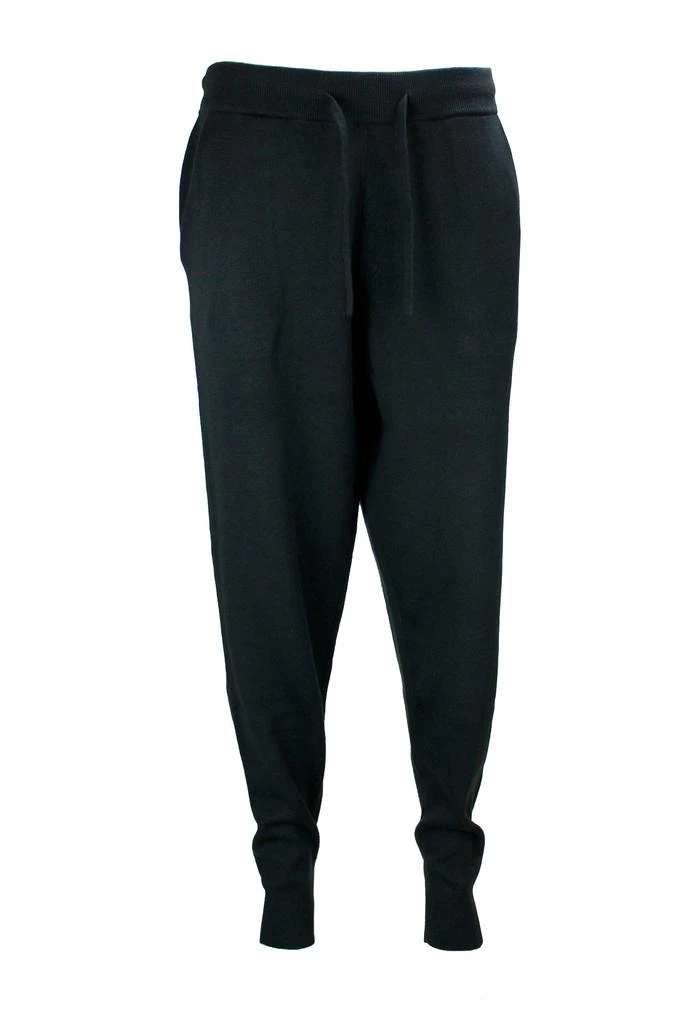 商品Hugo Boss|Navy blue virgin wool-cotton blend drawstring-waist tapered joggers,价格¥1814,第1张图片