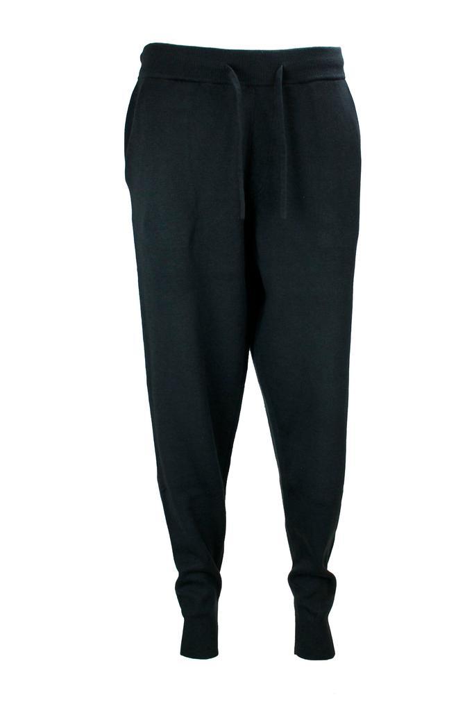 商品Hugo Boss|Navy blue virgin wool-cotton blend drawstring-waist tapered joggers,价格¥1691,第1张图片