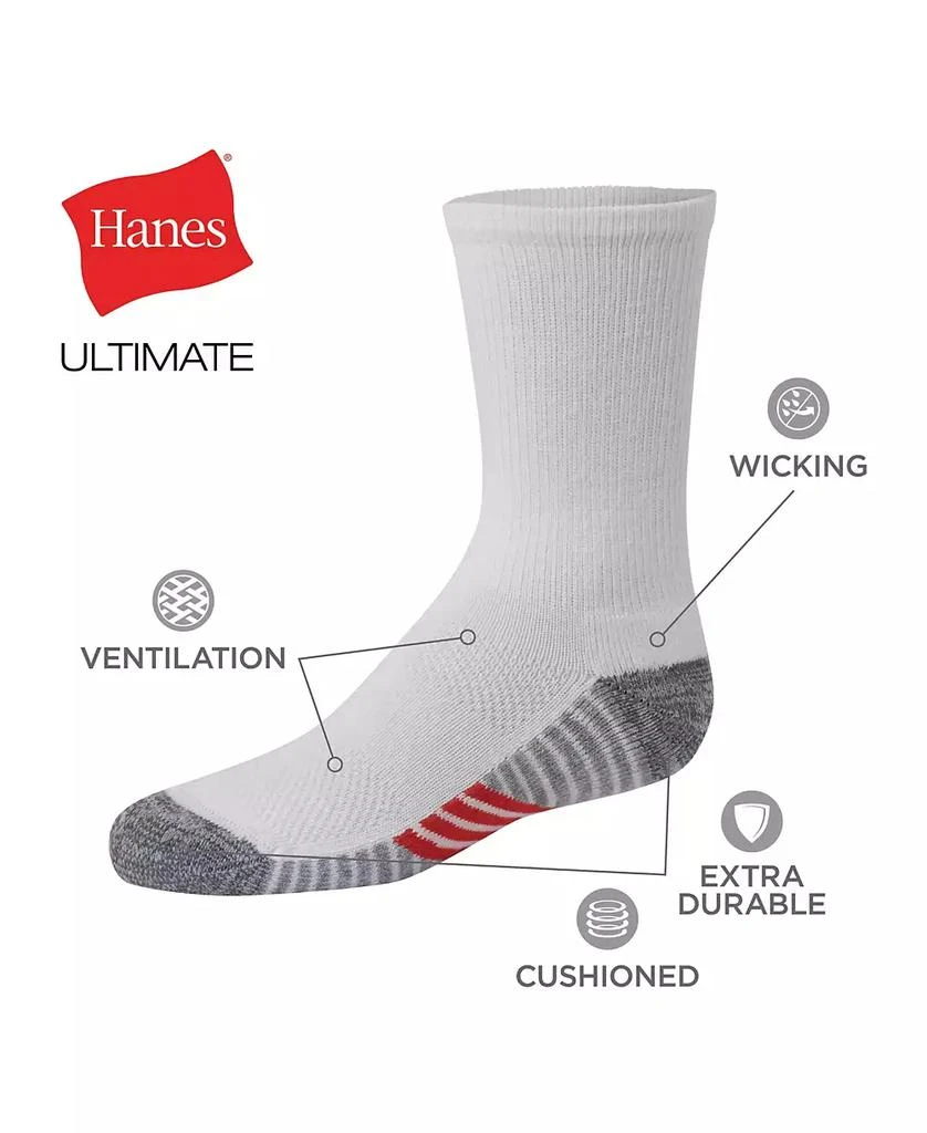 商品Hanes|Big Boys Ultimate Crew Socks, Pack of 10,价格¥92,第4张图片详细描述
