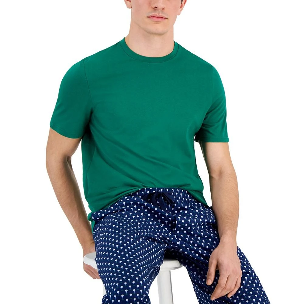 商品Club Room|Men's 2-Pc. Solid T-Shirt & Golf Ball-Print Pajama Pants Set, Created for Macy's,价格¥111,第4张图片详细描述