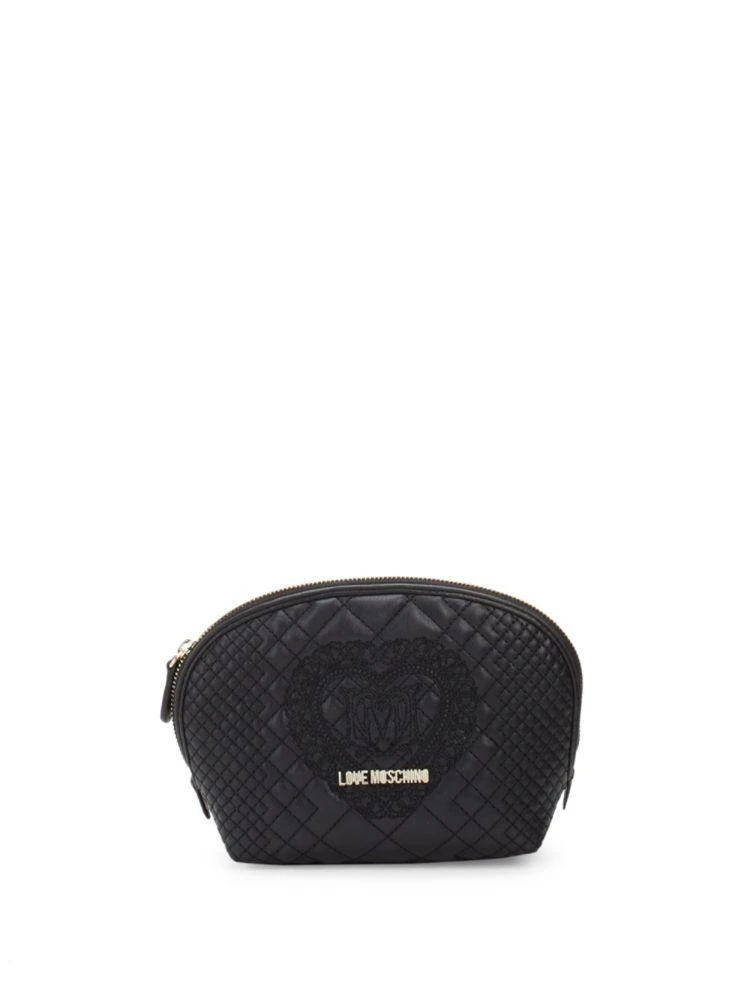 商品Moschino|Quilted Faux Leather Zip Pouch,价格¥472,第1张图片
