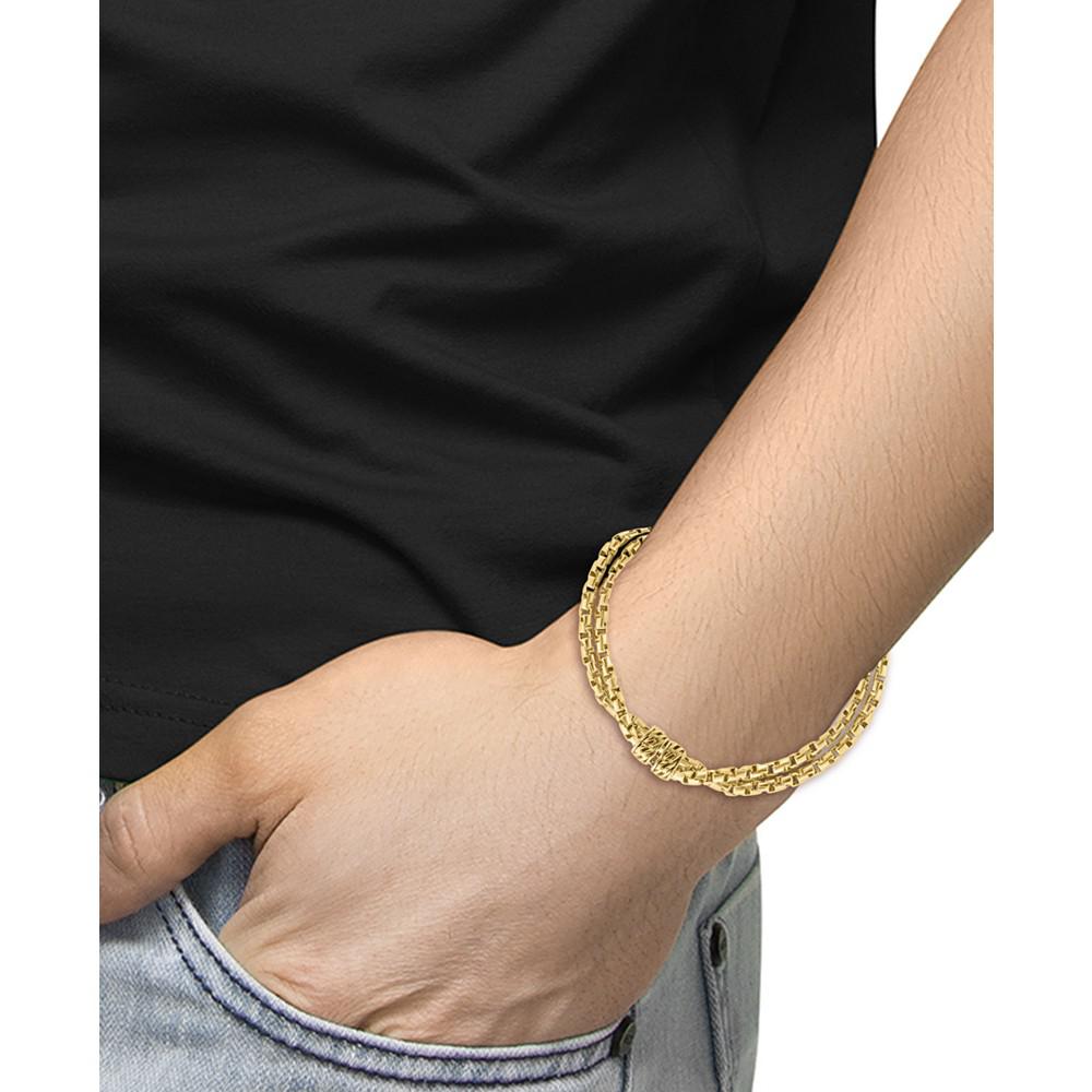 EFFY® Men's Double Box Link Chain Bracelet in 14k Gold-Plated Sterling Silver商品第2张图片规格展示