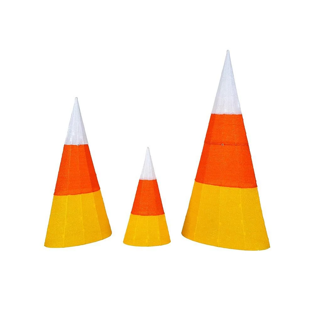 商品National Tree Company|3-Piece Pre-Lit Candy Corn Cones Set,价格¥5298,第1张图片
