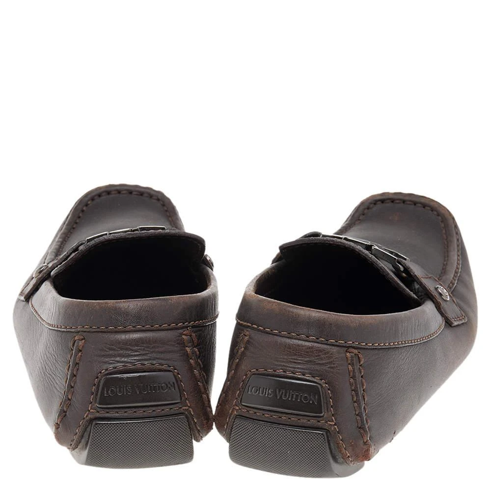 商品[二手商品] Louis Vuitton|Louis Vuitton Dark Brown Leather Monte Carlo Loafers Size 41,价格¥3664,第5张图片详细描述