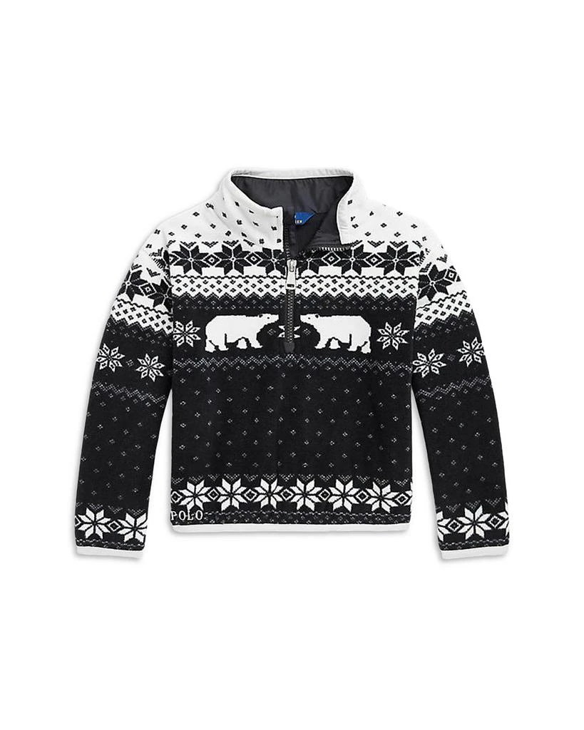 商品Ralph Lauren|Girls' Fair Isle Fleece Quarter-Zip Pullover - Little Kid, Big Kid,价格¥516,第1张图片详细描述