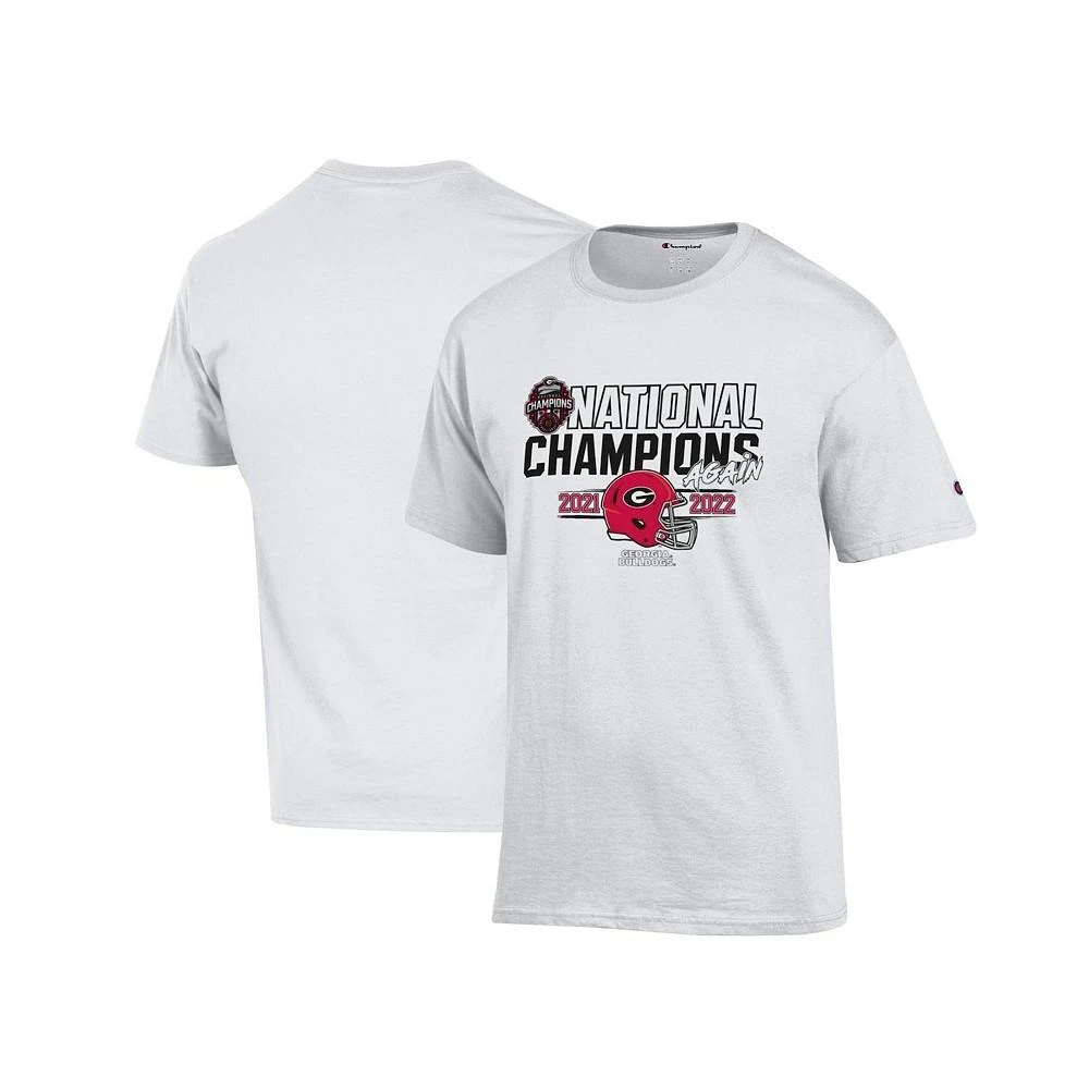 商品CHAMPION|Men's White Georgia Bulldogs Back-To-Back College Football Playoff National Champions T-shirt,价格¥177,第1张图片