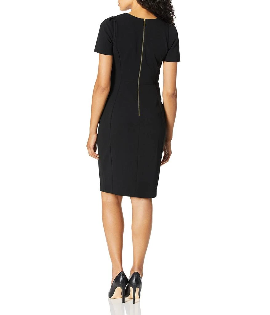 商品Calvin Klein|Women's Short Sleeved Seamed Sheath Dress,价格¥674,第2张图片详细描述