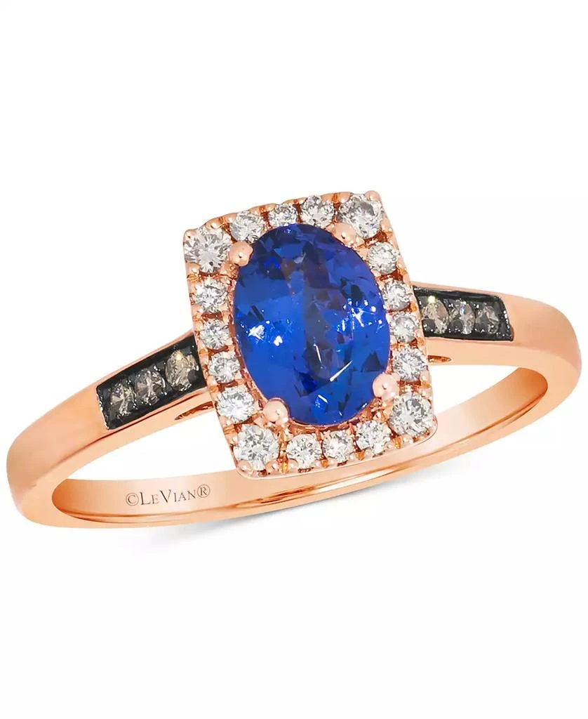 商品Le Vian|Tanzanite (5/8 ct. t.w.) & Diamond (1/5 ct. t.w.) Statement Ring in 14k Rose Gold,价格¥6150,第1张图片