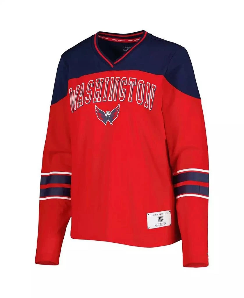 商品Tommy Hilfiger|Women's Red Washington Capitals Abigail V-Neck Long Sleeve T-shirt,价格¥307,第3张图片详细描述