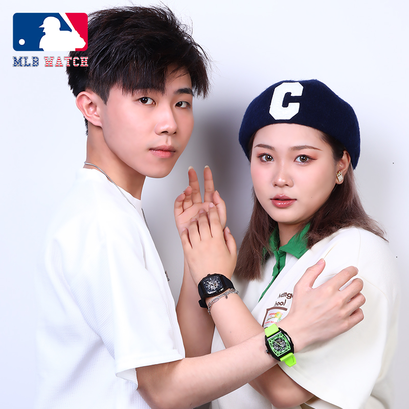 2022新款 MLB美职棒 潮牌硅胶手表 镂空全自动机械男士手表 防水学生情侣手表NY621商品第5张图片规格展示