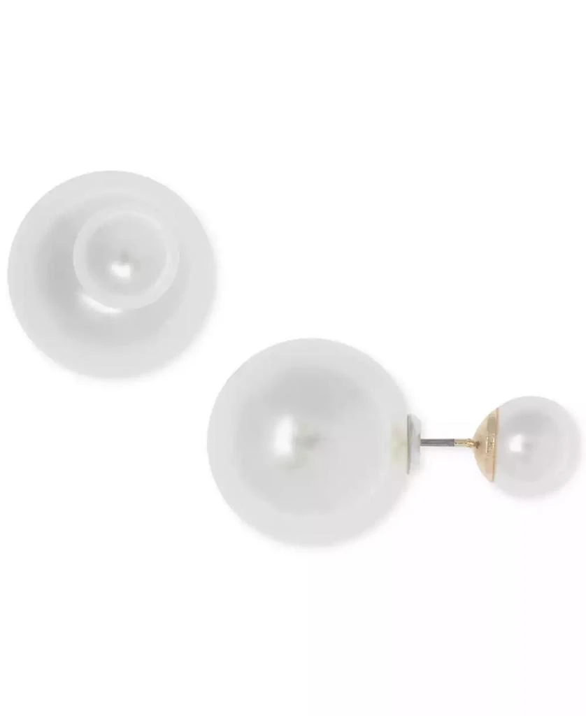 商品Anne Klein|Gold-Tone Imitation Pearl Front Back Earrings,价格¥119,第1张图片