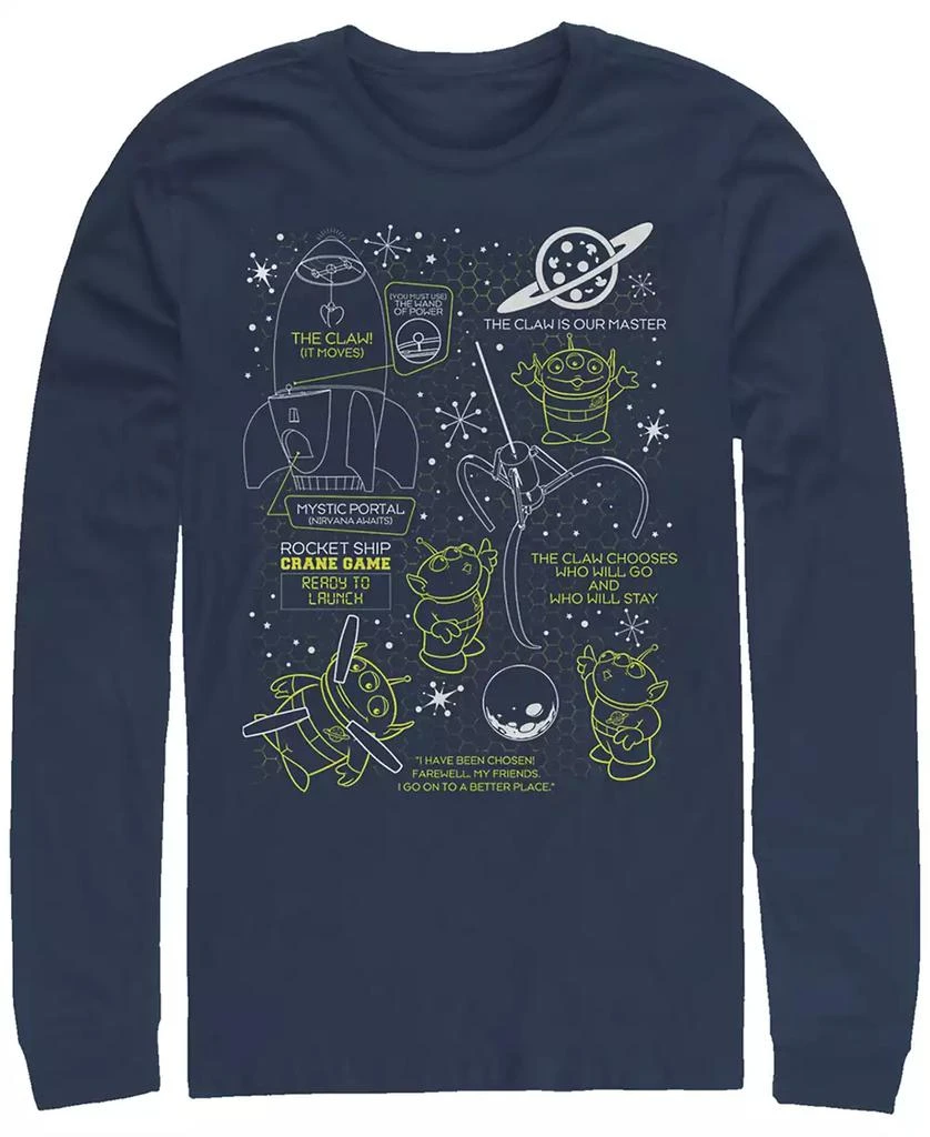 商品Disney|Disney Pixar Men's Toy Story Aliens Claw Master Map, Long Sleeve T-Shirt,价格¥225,第1张图片