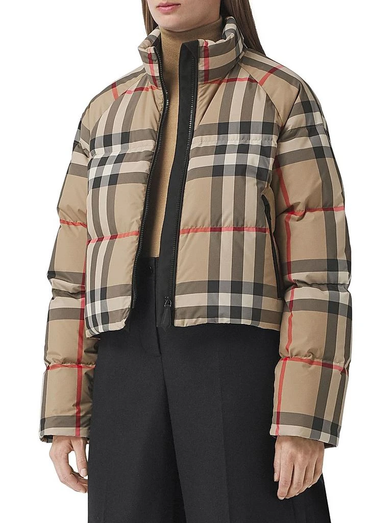 商品Burberry|Cropped Check Puffer Jacket,价格¥13367,第4张图片详细描述
