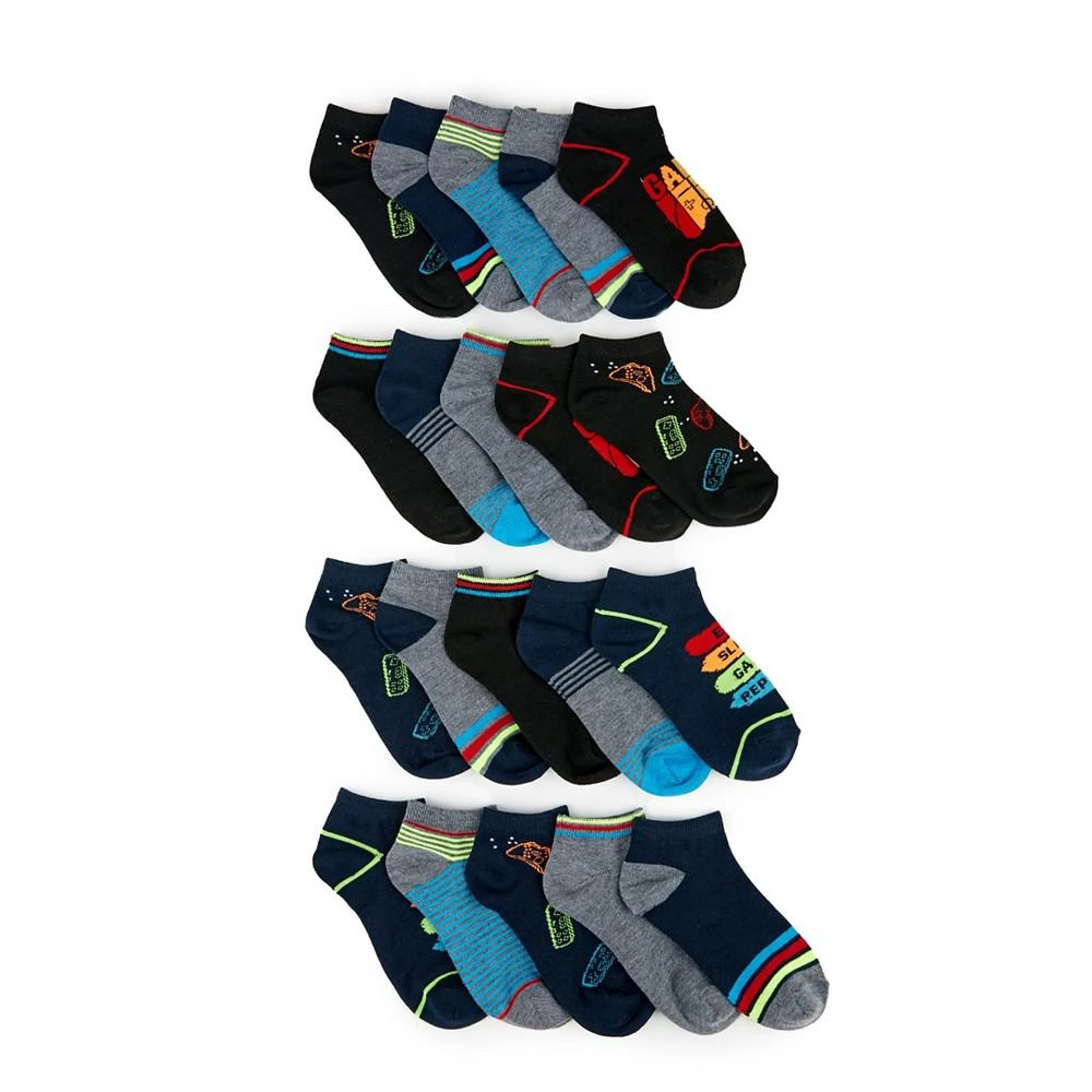 商品Trimfit|Big Boys Gamer Novelty Flat Knit Low Cut Socks, Pack of 20,价格¥99,第1张图片