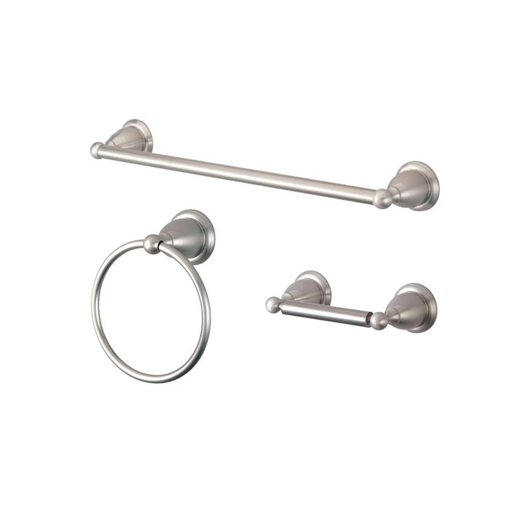 商品Kingston Brass|Heritage 3-Pc. Bathroom Accessory Set in Brushed Nickel,价格¥1326,第1张图片