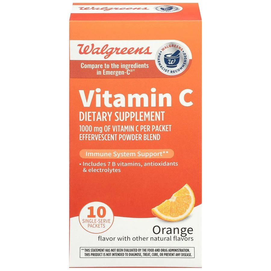 商品Walgreens|Vitamin C Effervescent Powder Blend Orange,价格¥51,第1张图片