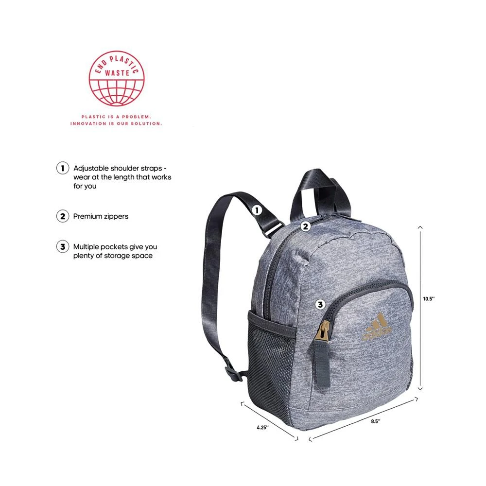 商品Adidas|Linear 3 Mini Backpack,价格¥129,第4张图片详细描述