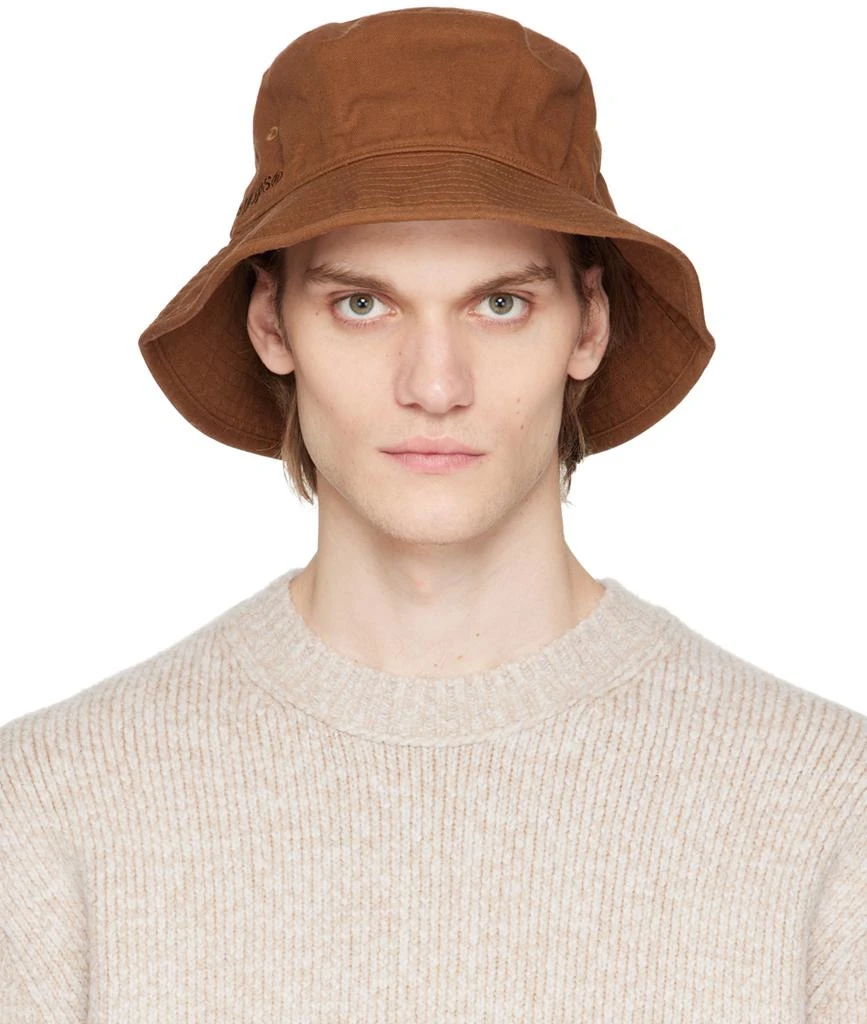 商品Acne Studios|Brown Embroidered Bucket Hat,价格¥507,第1张图片