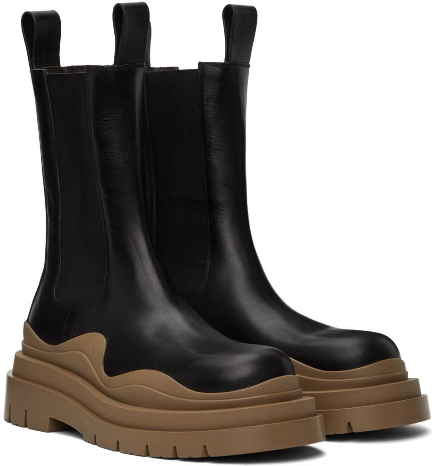 商品Bottega Veneta|Black & Taupe Tire Chelsea Boots,价格¥10996,第4张图片详细描述