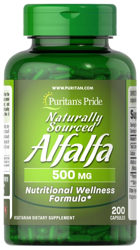 商品Puritan's Pride|Green Food: Naturally Sourced Alfalfa 500 mg,价格¥142-¥283,第1张图片