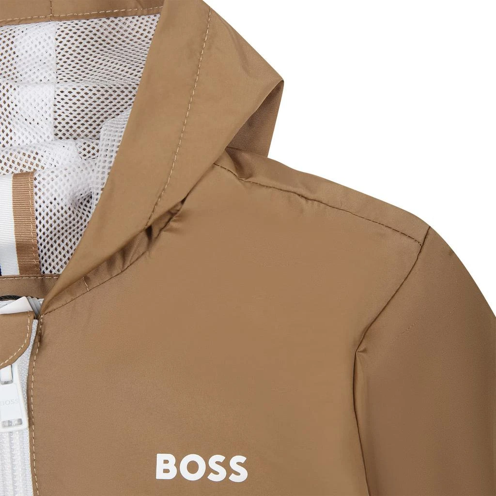 商品Hugo Boss|Brown Windbreaker For Baby Boy With Logo,价格¥987,第3张图片详细描述