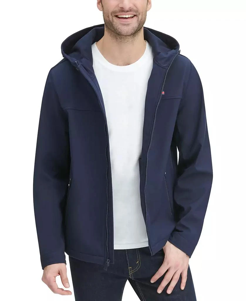 商品Tommy Hilfiger|男式logo图案连帽软壳夹克 防水面料,价格¥470,第5张图片详细描述