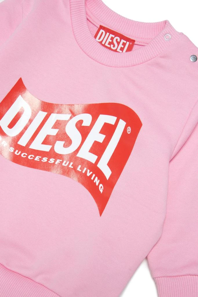 商品Diesel|Sannyb Sweat-shirt  Pastel Pink Crew-neck Cotton Sweatshirt With Logo In wave Version,价格¥526,第3张图片详细描述