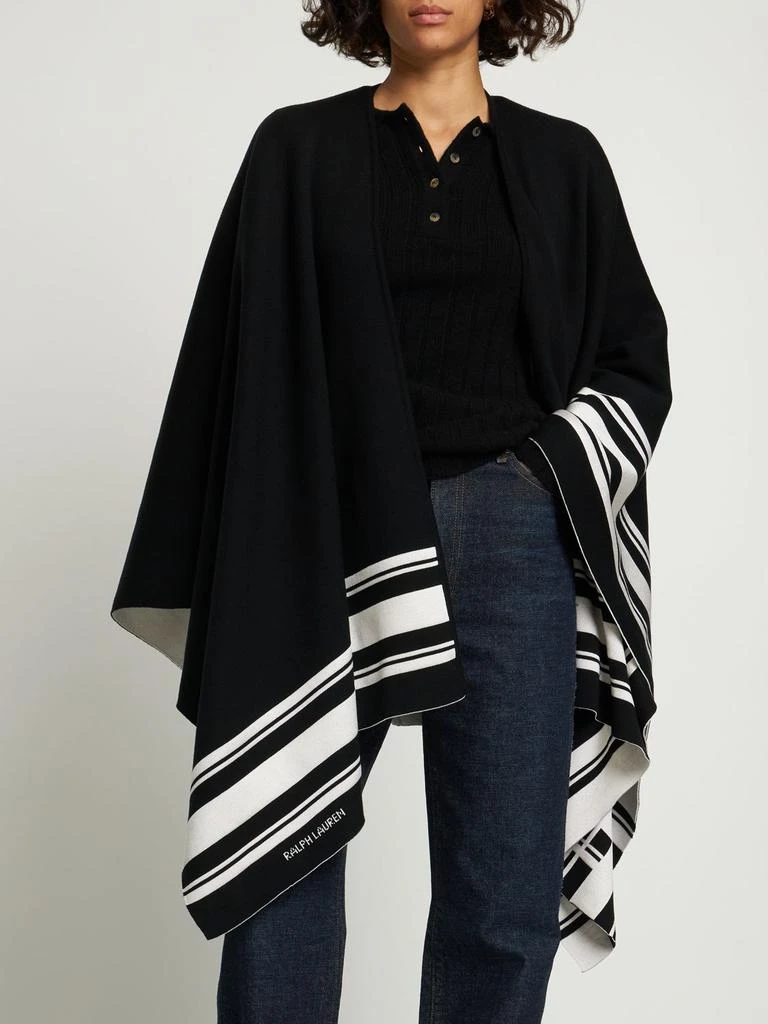 商品Ralph Lauren|Striped Double Face Wool Silk Knit Cape,价格¥10973,第3张图片详细描述