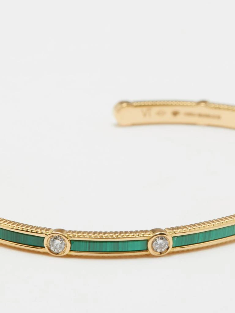 商品Viltier|Rayon diamond, malachite & 18kt gold bangle,价格¥38087,第5张图片详细描述