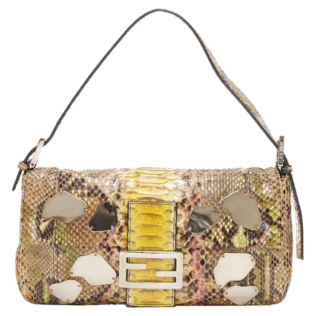 商品[二手商品] Fendi|Baguette Ombre Scaled Leather Mirror Bead FF Logo Shoulder Bag,价格¥24925,第1张图片