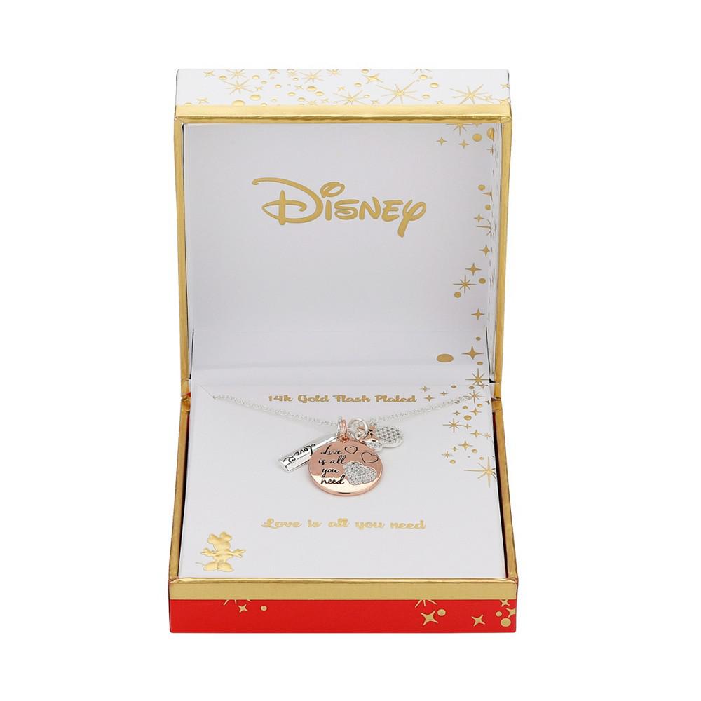 Cubic Zirconia Minnie Mouse Charm Necklace (0.01 ct. t.w.) in 14K Rose Gold Flash Plated Set 3 Piece商品第2张图片规格展示