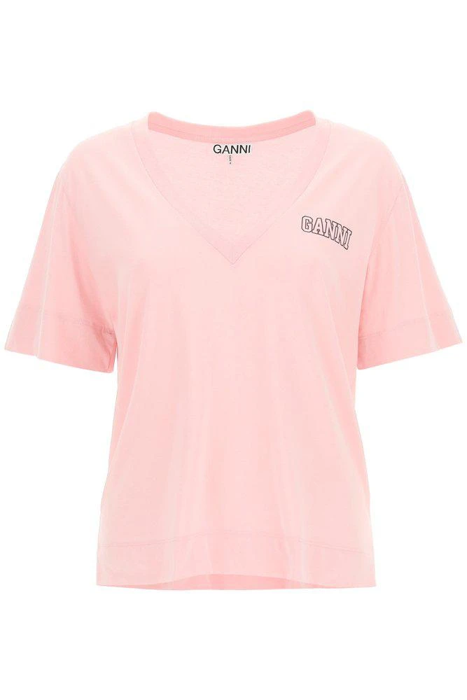 商品Ganni|Ganni Software Jersey V-Neck T-Shirt,价格¥431,第1张图片