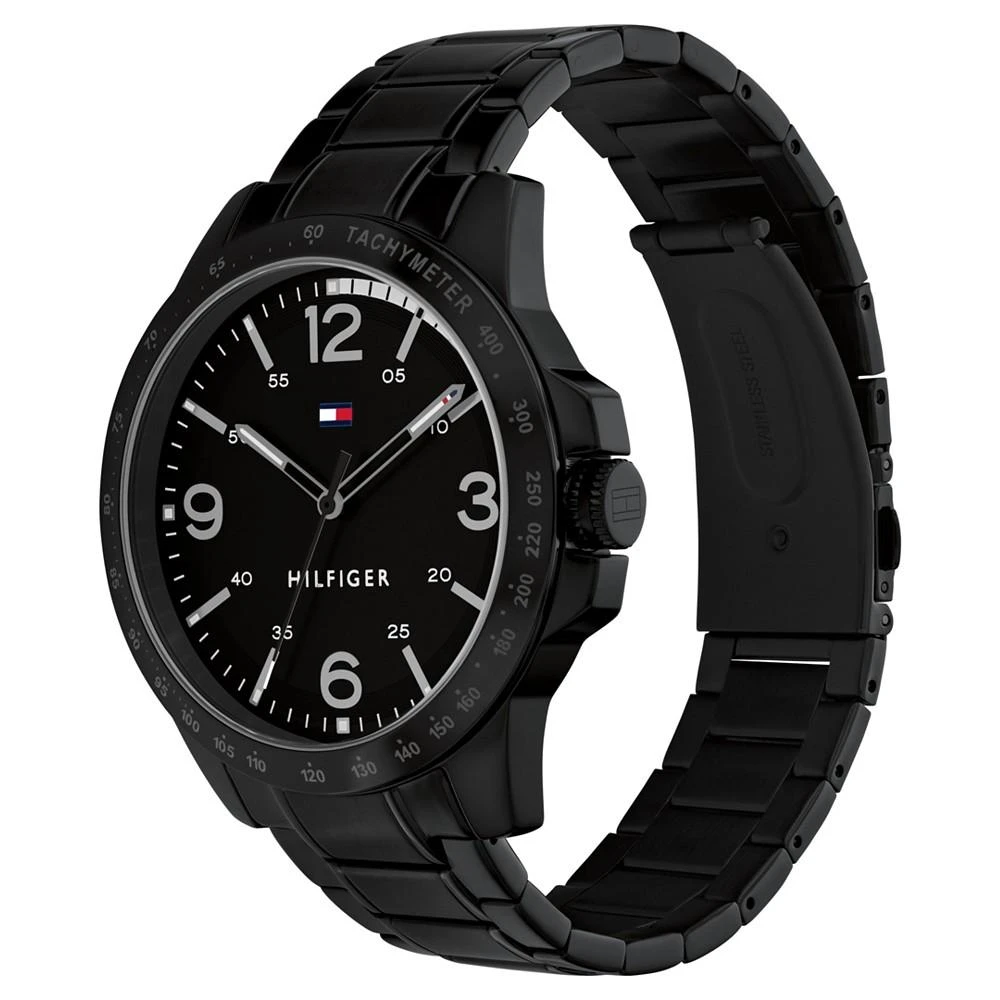 商品Tommy Hilfiger|Men's Black-Tone Stainless Steel Bracelet Watch 46mm, Created for Macy's,价格¥880,第2张图片详细描述