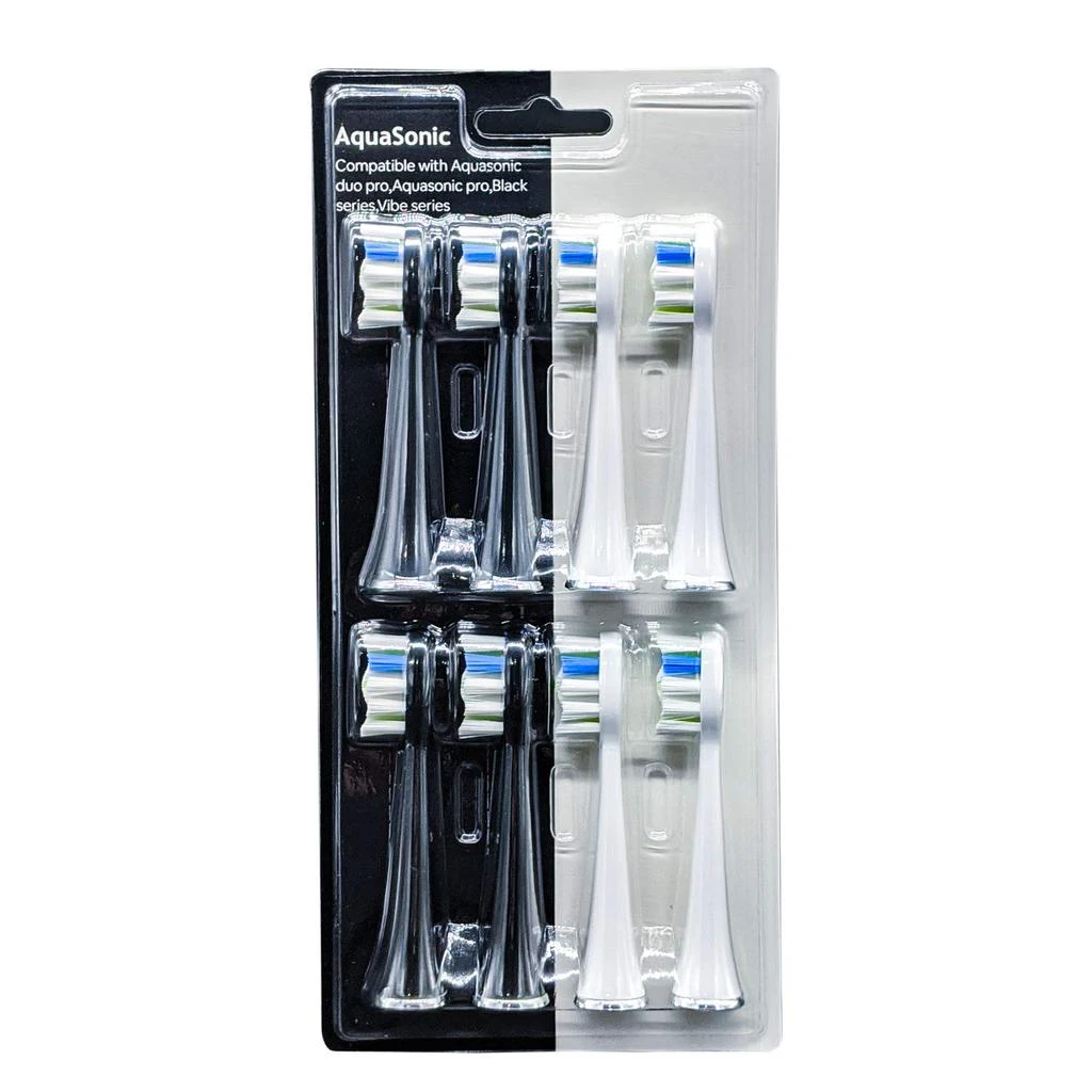 商品AquaSonic|AquaSonic Duo PRO 8-Pack Replacement Brush Heads - Upgraded Proflex Brush Heads for Improved Plaque Removal - Genuine AquaSonic,价格¥252,第1张图片