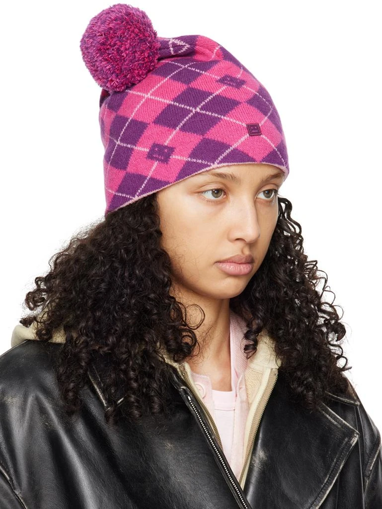 商品Acne Studios|Pink & Purple Argyle Jacquard Beanie,价格¥1417,第2张图片详细描述