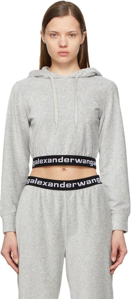 商品Alexander Wang|Grey Logo Elastic Hoodie,价格¥1873,第1张图片