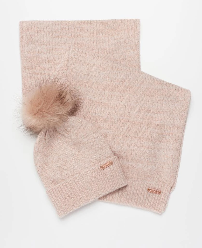 商品Barbour|Women's Barbour Pink Hat & Scarf Sparkle Gift Set,价格¥468,第1张图片