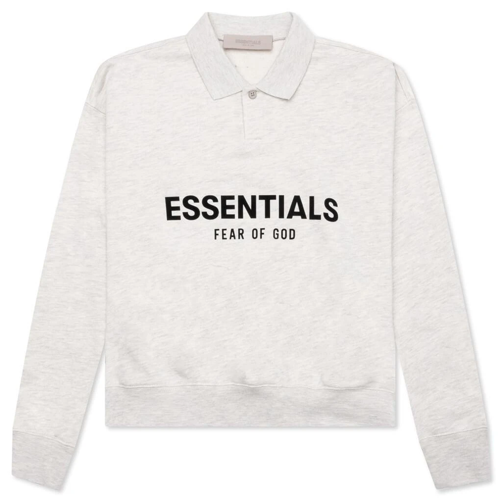 商品Essentials|Kid's Core L/S Polo - Light Oatmeal,价格¥344,第1张图片