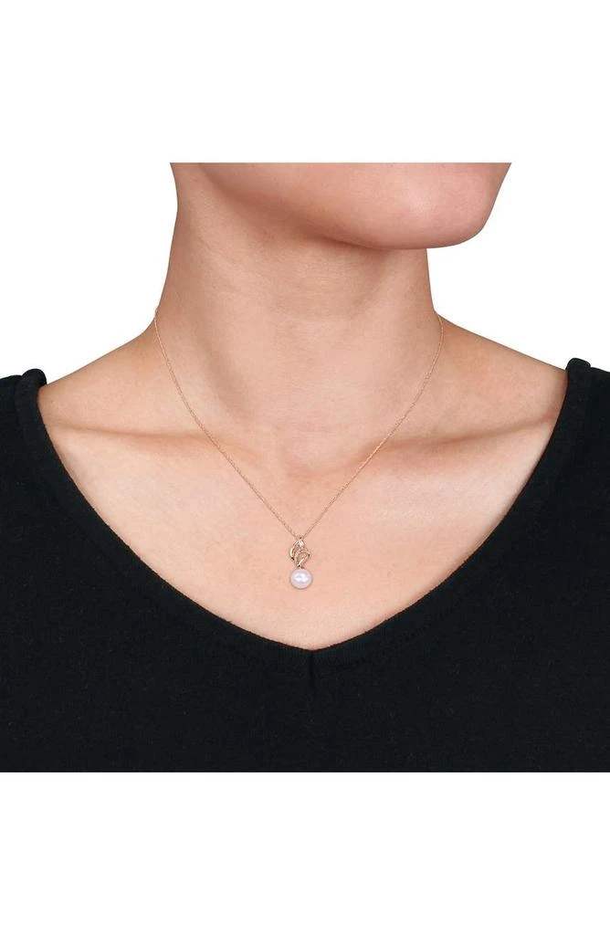 商品DELMAR|Cultured Freshwater Pearl & Diamond Pendant Necklace - 0.02ct.,价格¥2173,第2张图片详细描述