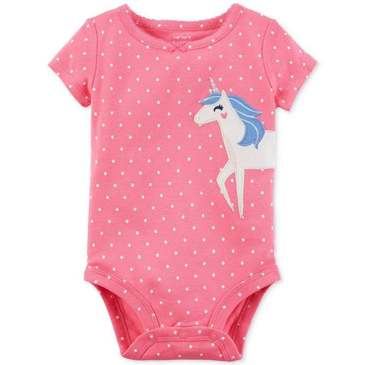 商品Carter's|Dot-Print Unicorn Cotton Bodysuit, Baby Girls,价格¥27,第1张图片