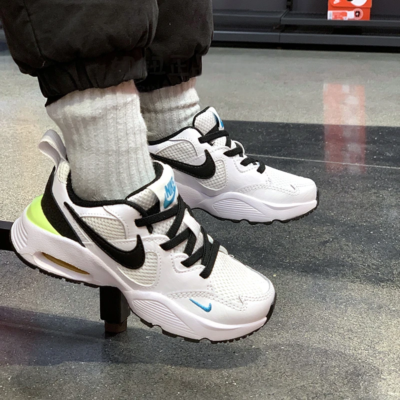 商品[国内直发] NIKE|[预售3天]Air Max Fusion 时尚圆头 防滑减震耐磨透气 低帮 跑步鞋 白黑绿 中童,价格¥267,第3张图片详细描述