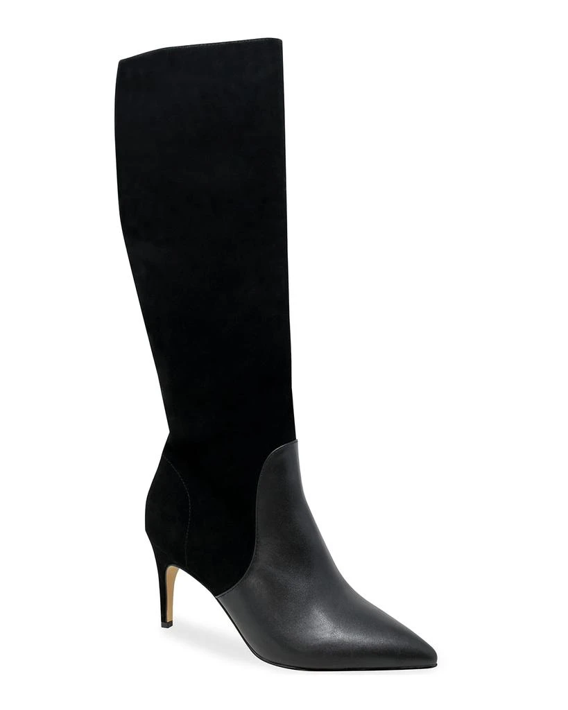 商品Charles David|Pinstripe Stretch Suede-Leather Boots,价格¥2309,第2张图片详细描述