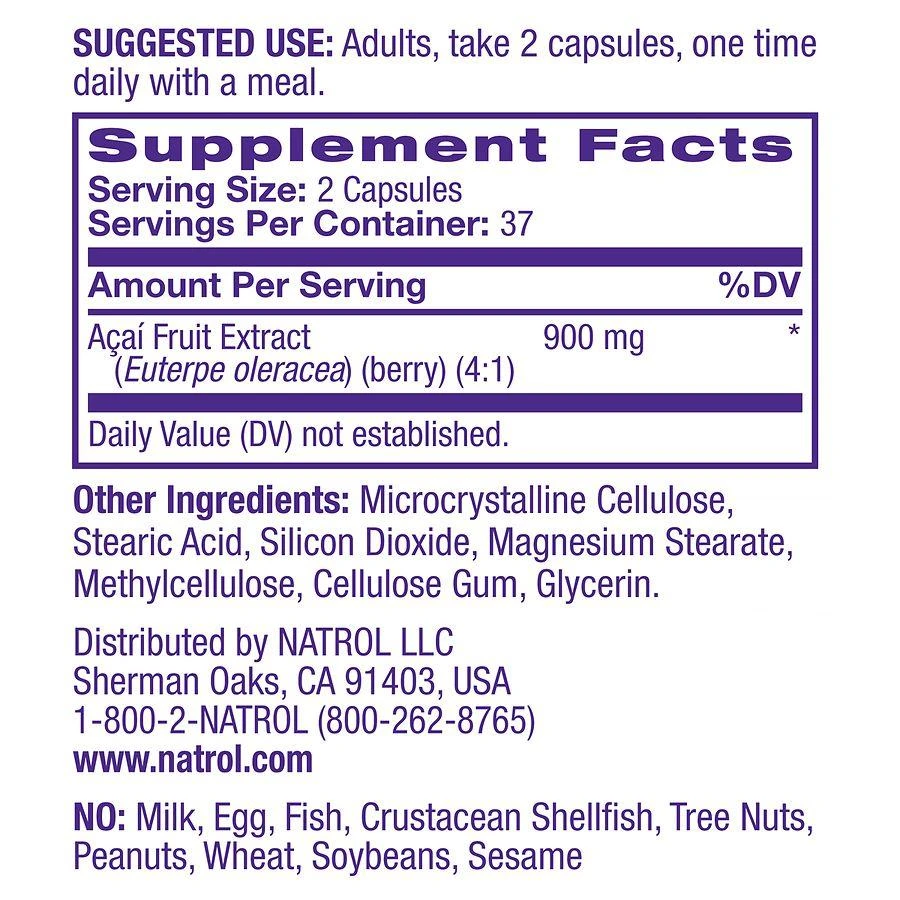 商品Natrol|巴西莓1000mg 素食片,价格¥82,第4张图片详细描述