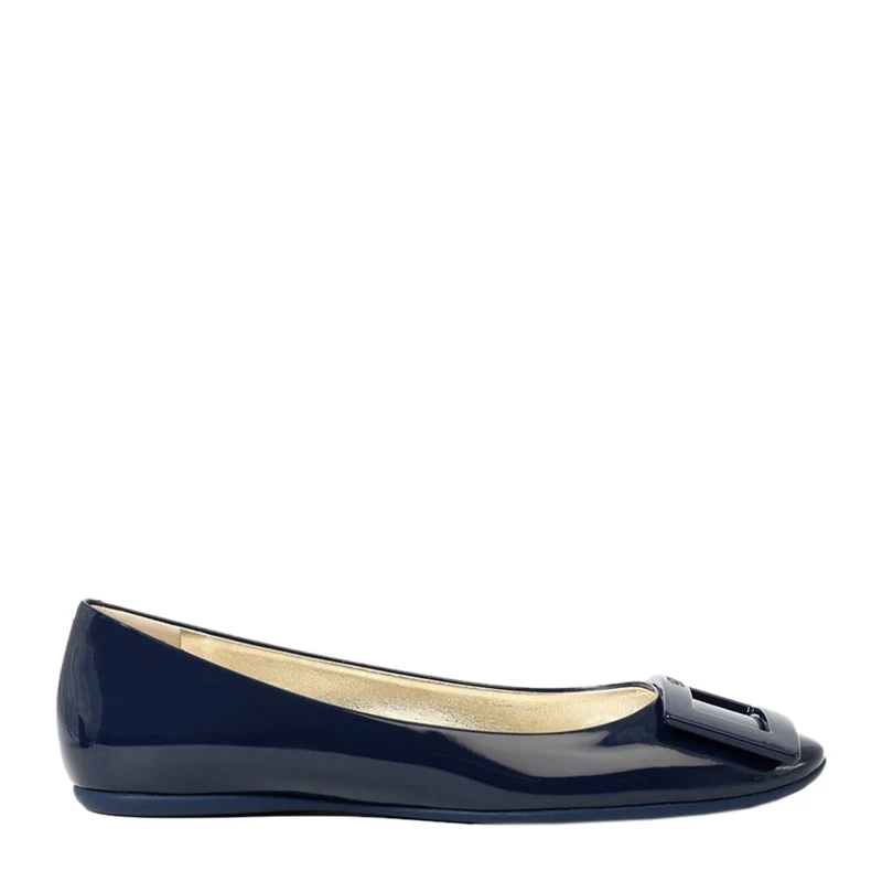 商品[国内直发] Roger Vivier|Roger Vivier 罗杰·维维亚 女士蓝色漆皮平底鞋 RVW20802070-D1P-U800,价格¥5852,第1张图片