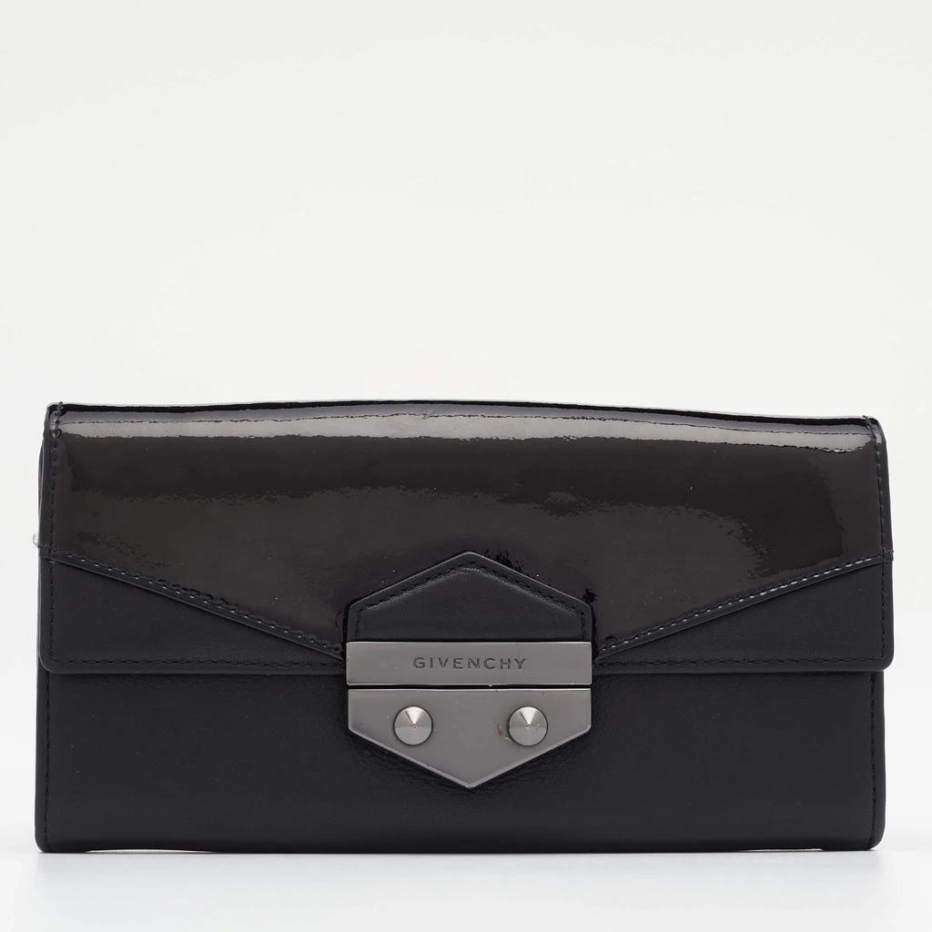 商品[二手商品] Givenchy|Givenchy Black Patent and Leather Flap Continental Wallet,价格¥1045,第1张图片