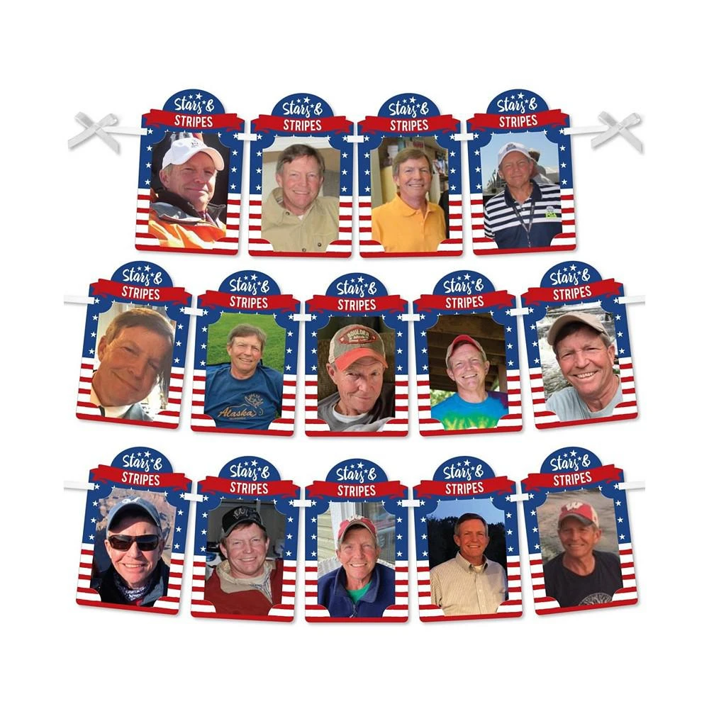 商品Big Dot of Happiness|Stars & Stripes - USA Patriotic Party Decor - Picture Display - Photo Banner,价格¥119,第1张图片