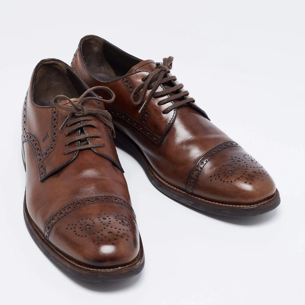 商品[二手商品] Tod's|Tod's Dark Brown Brogue Leather Lace Up Derby Size 44.5,价格¥2351,第4张图片详细描述